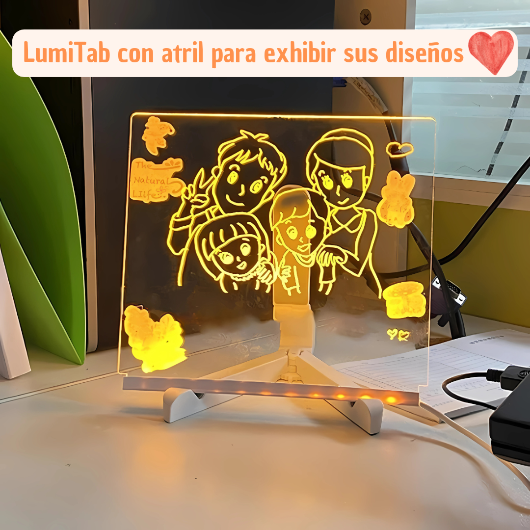 LumiTab: Pizarra LED Acrílica, incluye atril + 7 plumones de colores GRATIS 🎁