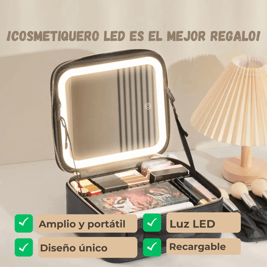 Cosmetiquero LED, con luz incorporada recargable ✨