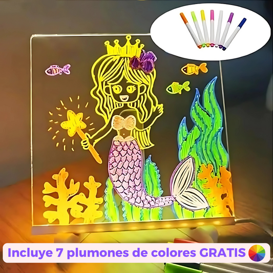 LumiTab: Pizarra LED Acrílica + 7 plumones de colores GRATIS