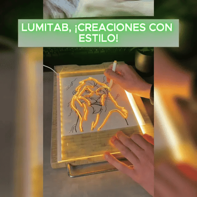 LumiTab: Pizarra LED Acrílica, incluye atril + 7 plumones de colores GRATIS 🎁
